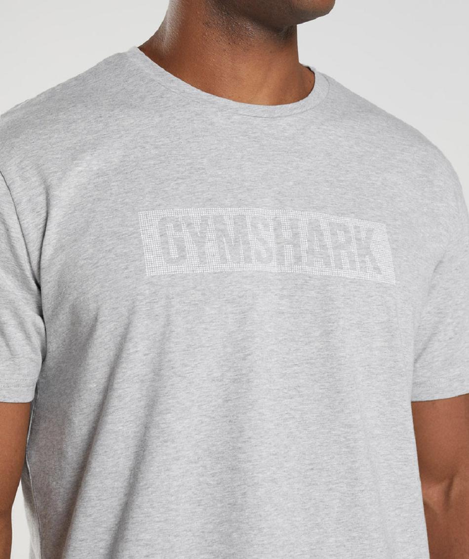 T Shirts Męskie Gymshark Block Głęboka Szare | PL 3811EBC